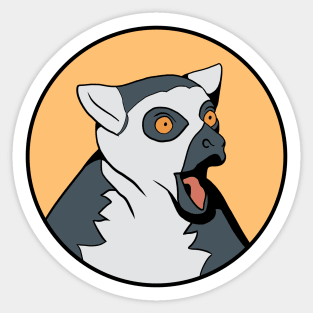 Excited Lemur - Funny Animal Design Sticker